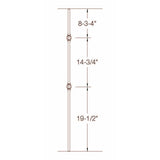 TR23 12mm Round Tubular Steel Double Ball Tubular Steel Baluster Dimensional Information