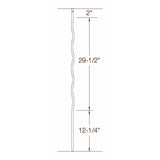 TZZ Zig Zag 1/2" x 43" Tubular Steel Baluster Dimensionsal Information