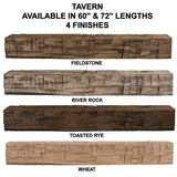 Tavern Timbered Beam Non-Combustable Fireplace Mantel Shelves
