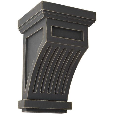 CORWD04X04X07FL Fluted Wood Vintage Corbel, Vintage Black Shown