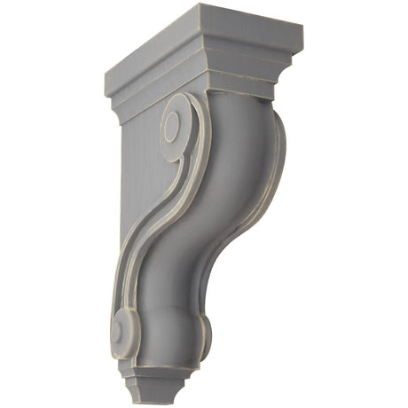 4 1/2"W x 10"D x 13 3/4"H Arlington Wood Vintage Decor Corbel, Pebble Gray