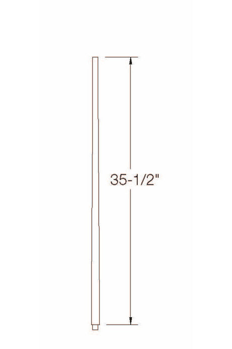 A-5240 1-1/2" x 36" Colonial Long Tapered Baluster Dimensional Information