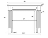 Williamsburg Fireplace Mantel Surround 48" Dimensional information