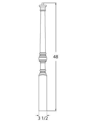 9012 Pin Top Universal Newel Post