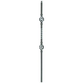 2G05 16mm Double Basket-Single Twist, Tubular Steel Shown in Silver Vein