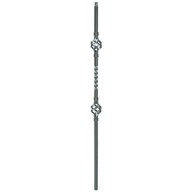 2G05 16mm Double Basket-Single Twist, Tubular Steel Shown in Silver Vein