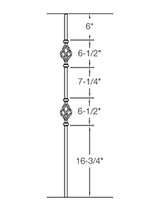 2GR05 16mm Round Double Basket, Tubular Steel Dimensional Information