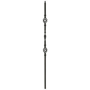 T-09 Double Basket, Single Ribbon, Tubular Steel Shown in Rubbed Copper