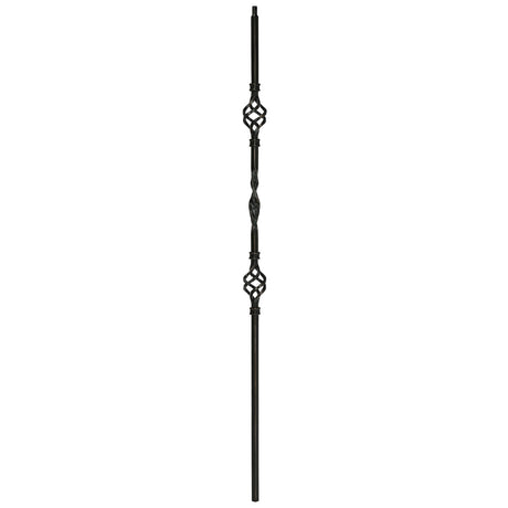 T-09 Double Basket, Single Ribbon, Tubular Steel Shown in Rubbed Copper