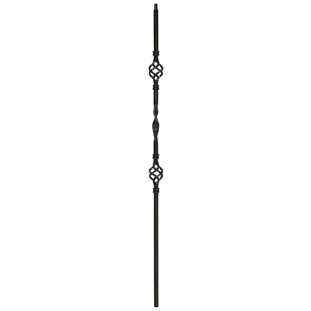 T-09 Double Basket, Single Ribbon, Tubular Steel Shown in Rubbed Copper
