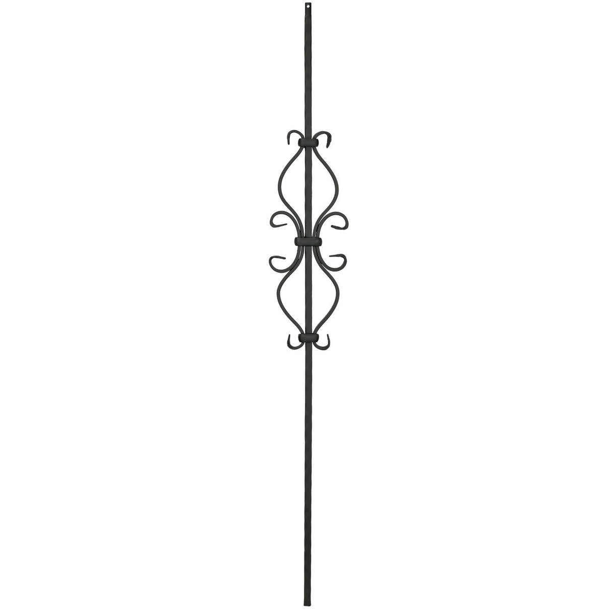 T35 Hour Glass Scroll Baluster, Satin Black