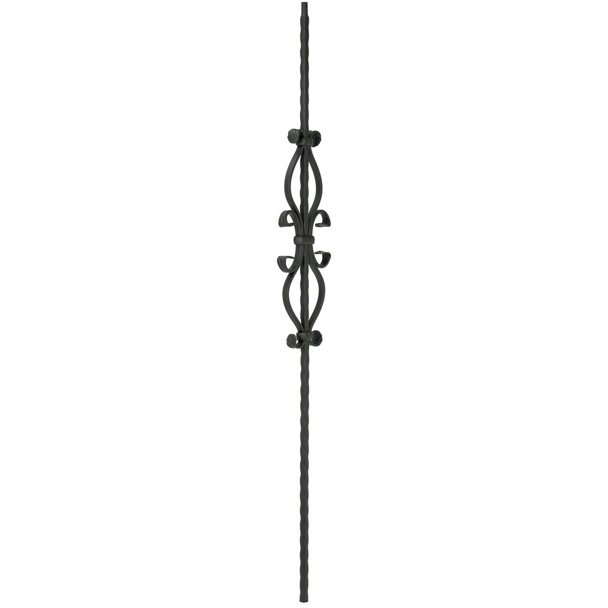 T-35 Hour Glass Scroll Baluster, Satin Black (2)