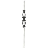 T-35 Hour Glass Scroll Baluster, Satin Black (2)