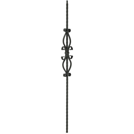 T-35 Hour Glass Scroll Baluster, Satin Black (2)
