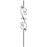 T-36 Edge Hammered S-Scroll Tubular Steel Baluster