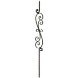 T-36 Edge Hammered S-Scroll Tubular Steel Baluster (2)