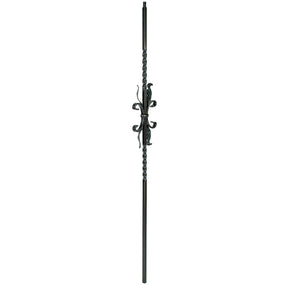 T-55 Two Twists with Leaves Tubular Steel Baluster Shown in Rubbed Copper