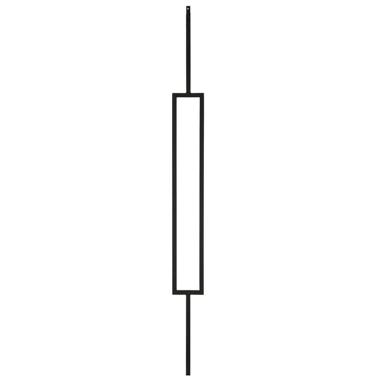 T81 Single Rectangle Tubular Steel Baluster, Satin Black