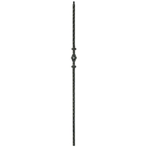 T-93 Single Diamond Edge Hammered Tubular Steel Baluster Shown in Rubbed Bronze