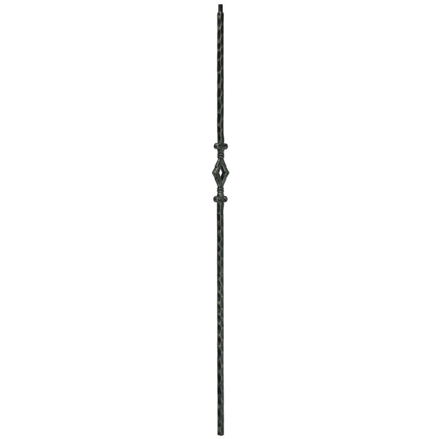 T-93 Single Diamond Edge Hammered Tubular Steel Baluster Shown in Rubbed Bronze