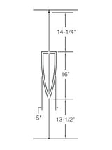 T78 1/2" Shield Metal Balusters, Satin Black Dimensional Information