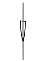 T78 1/2" Shield Metal Balusters, Satin Black