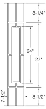 T813 Square Rectangle Tubular Steel Baluster CADD