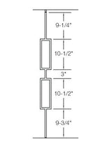 T82 1/2" Double Rectangle Baluster, Satin Black Dimensional Information