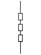 T83 1/2" Triple Rectangle Baluster, Satin Black