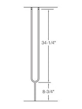 T86 1/2" Tuning Fork Baluster, Satin Black Dimensional Information