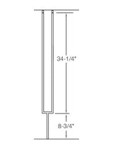 T87 1/2" Pitch Fork Baluster, Satin Black Dimensional Information