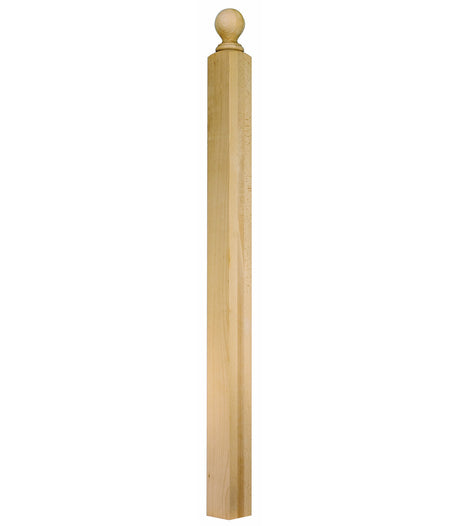 A-3004BT 48" Ball Top S4S Newel Post Shown in Beech