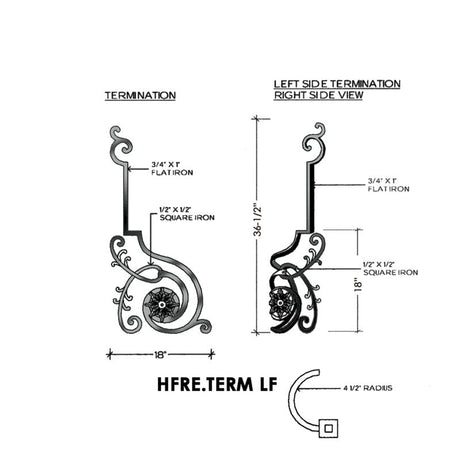 HFRE.TERM Termination Regency Newel Post, Left Hand