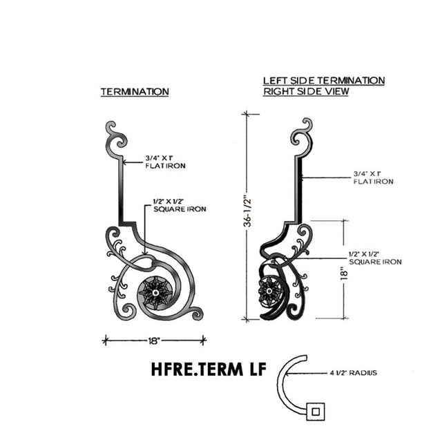 HFRE.TERM Termination Regency Newel Post, Left Hand