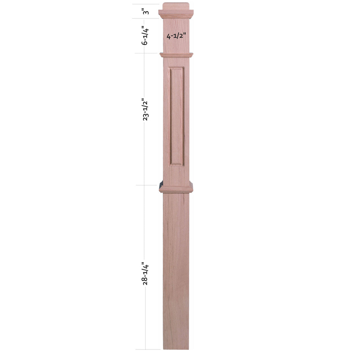 RP-4375 Raised Panel Box Newel Post