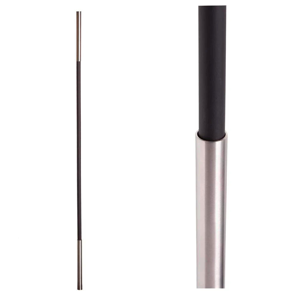 SoHo - Stainless Steel Base on Satin Black Baluster (17.4.1) Two Sleeves