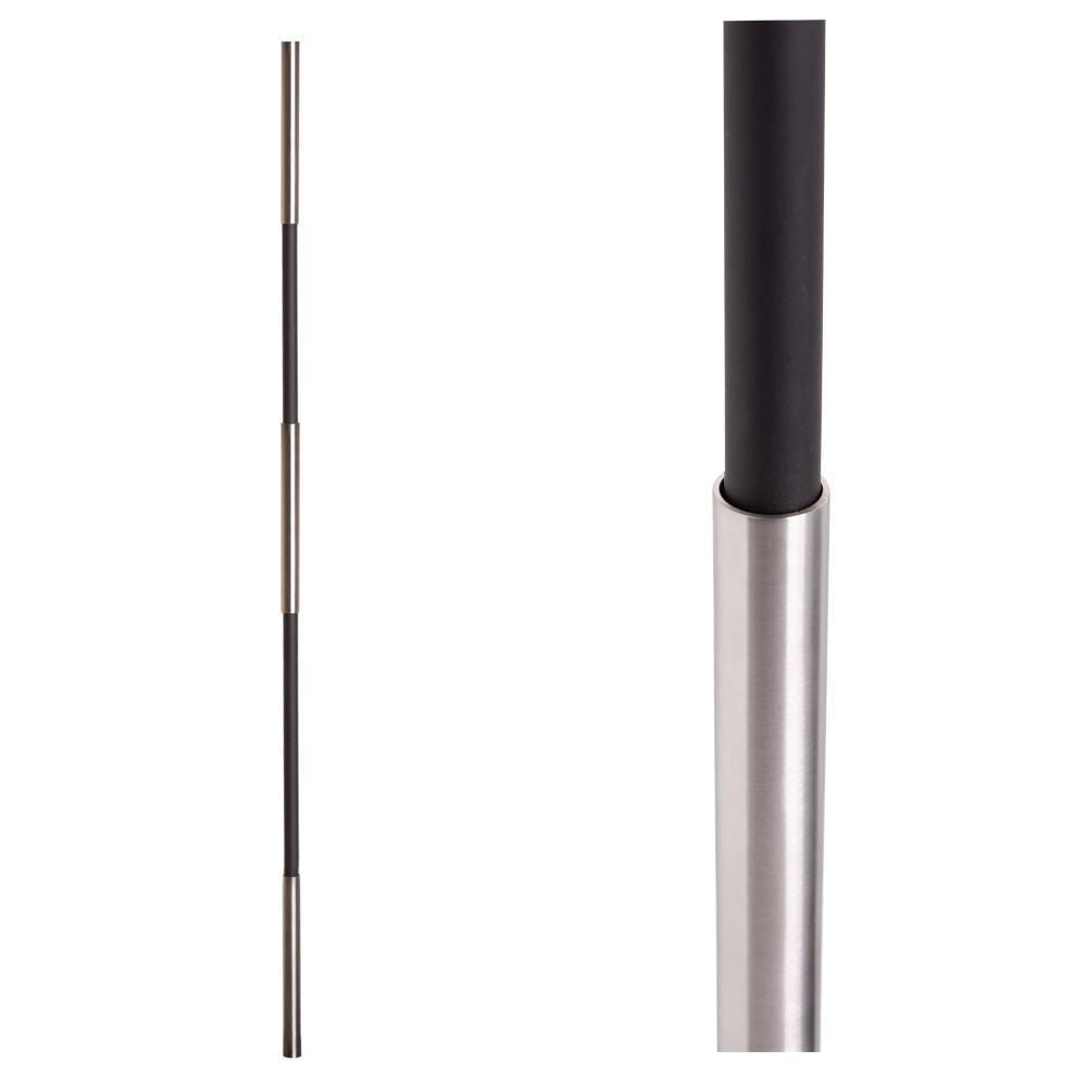 SoHo - Stainless Steel Base on Satin Black Baluster (17.4.1) Three Sleeves