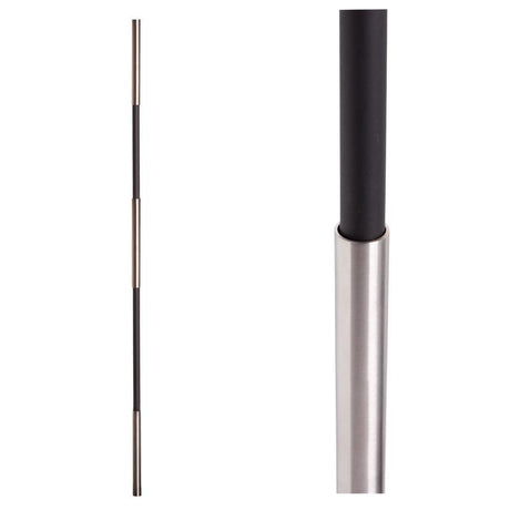 SoHo - Stainless Steel Base on Satin Black Baluster (17.4.1) Three Sleeves