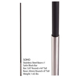 SoHo - Stainless Steel Base on Satin Black Baluster (17.4.1) Info One Sleev