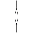 T16 12mm square tubular steel POINTED OVAL 1/2" Square Baluster (1/2" x 43") 
