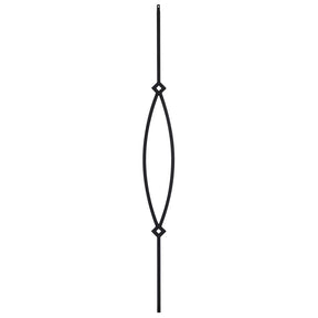 T16 12mm square tubular steel POINTED OVAL 1/2" Square Baluster (1/2" x 43") 