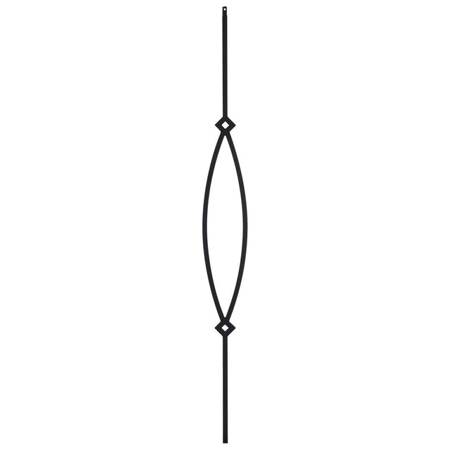 T16 12mm square tubular steel POINTED OVAL 1/2" Square Baluster (1/2" x 43") 