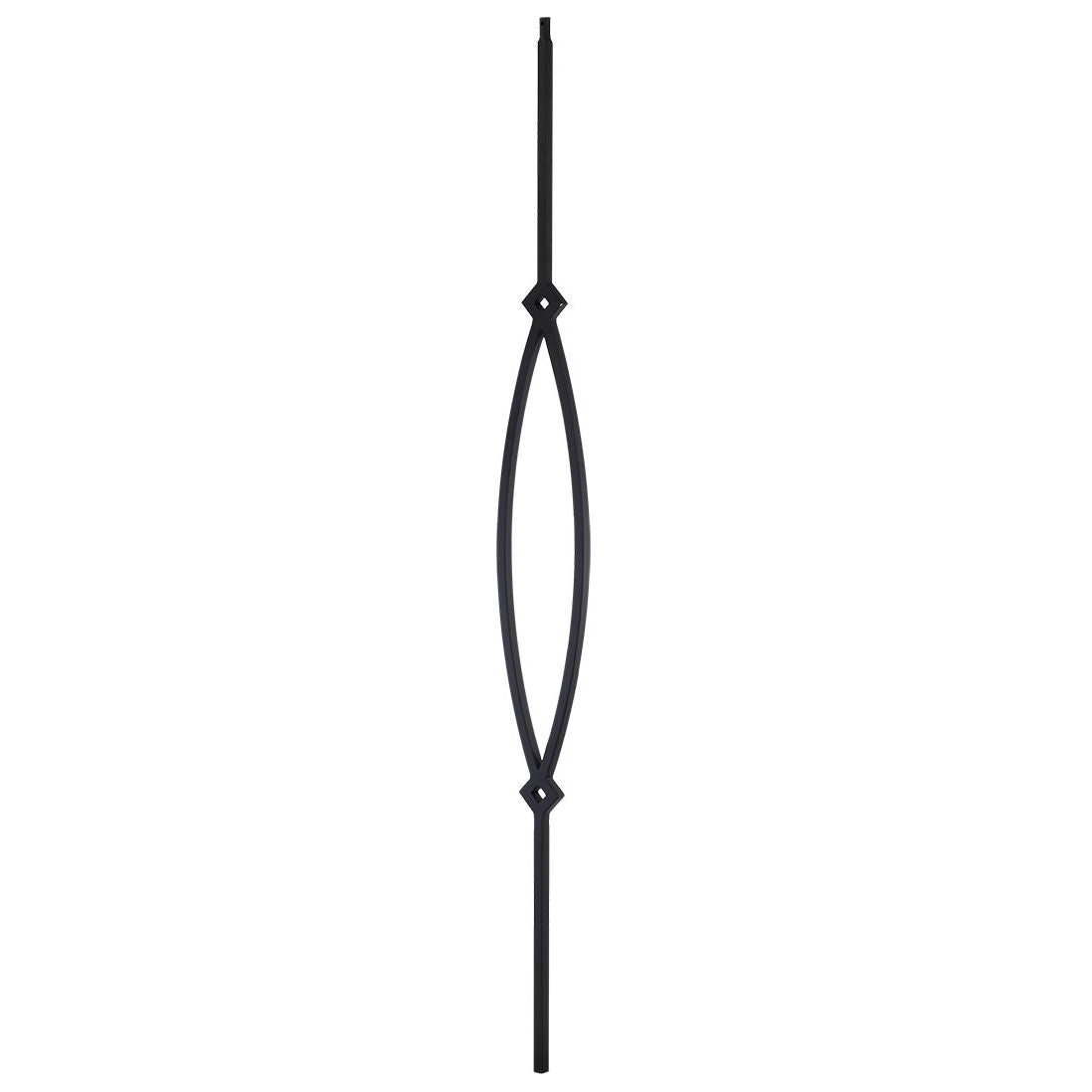 T16 12mm square tubular steel POINTED OVAL 1/2" Square Baluster (1/2" x 43") 