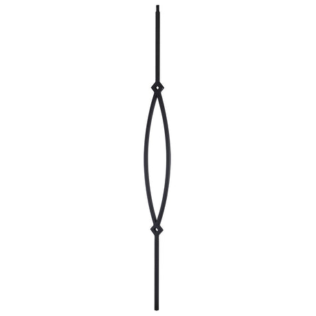 T16 12mm square tubular steel POINTED OVAL 1/2" Square Baluster (1/2" x 43") 