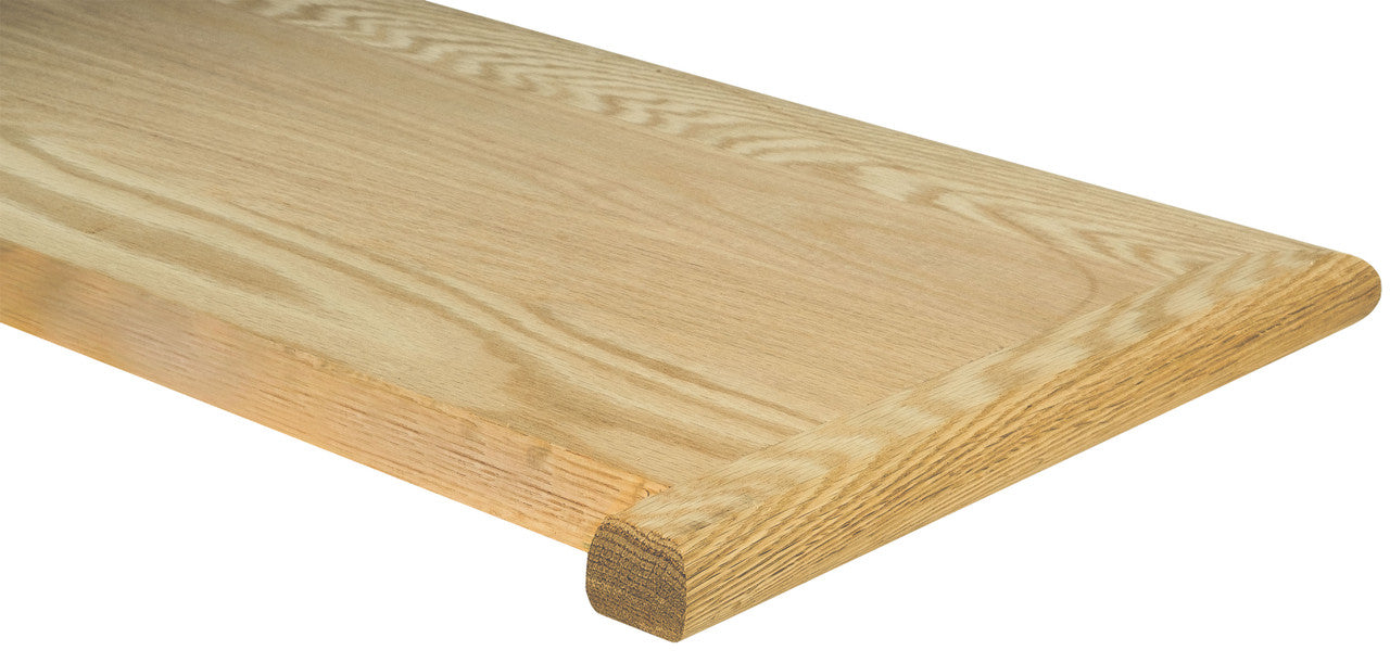 8070 Single Mitered Return Stair Tread (Red Oak Illustrated)