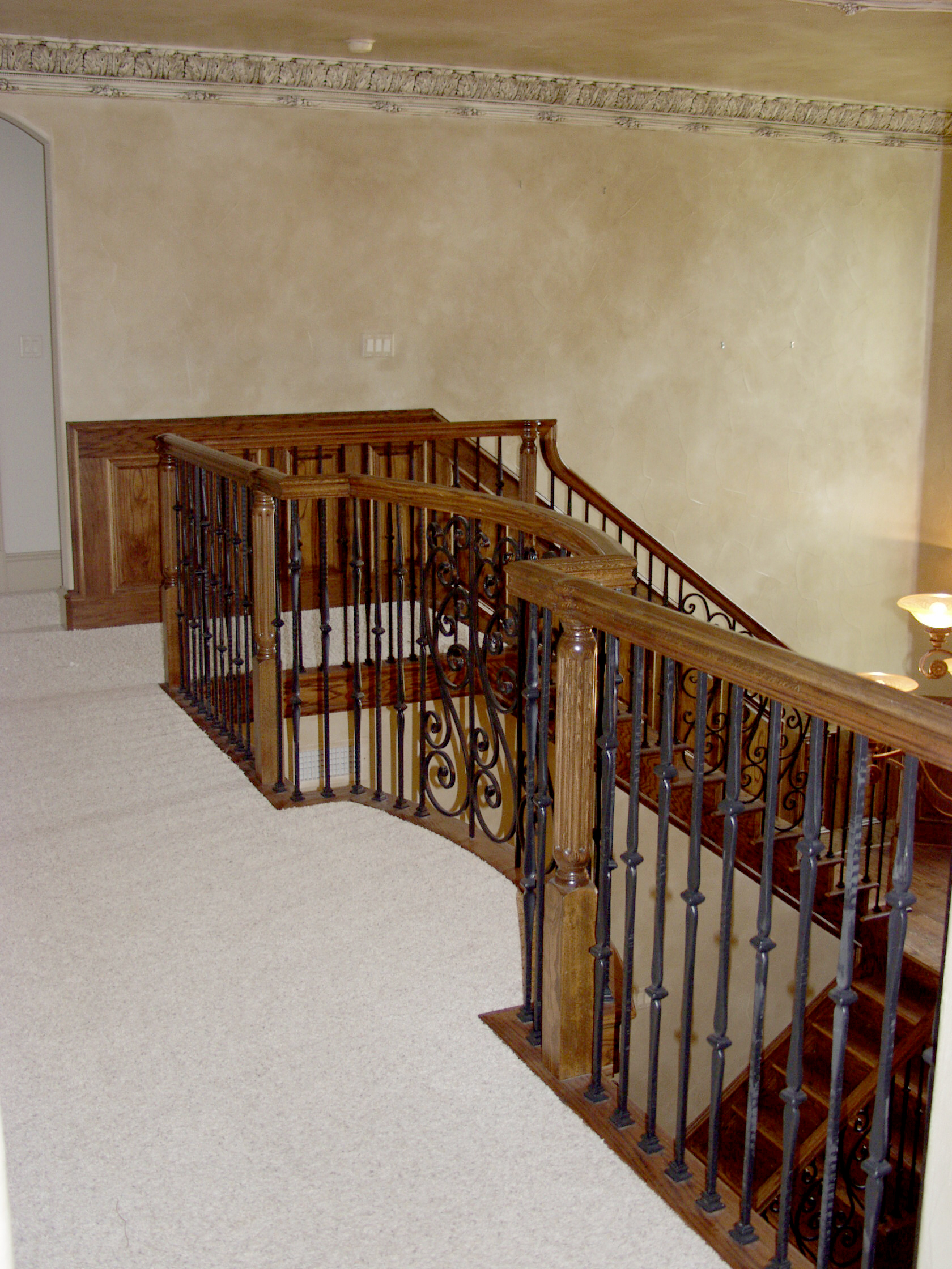 Gothic Staircase with Feathered S-Scrolls