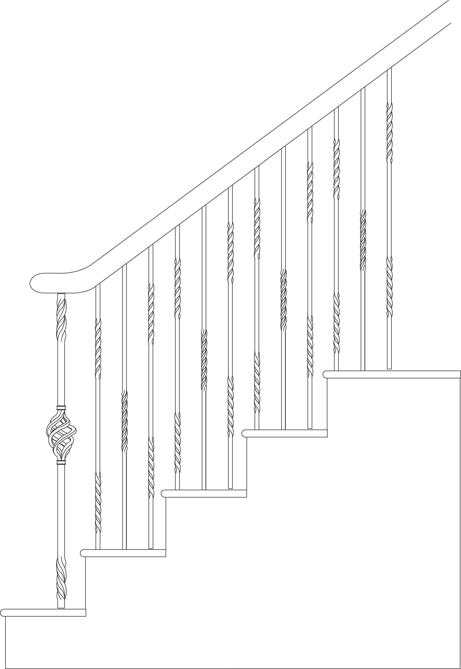 Palermo Cadd Example - Twist and Basket Iron Balusters